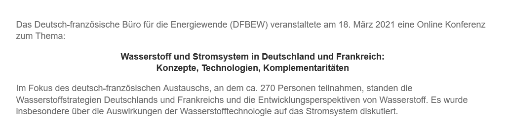 Wasserstoff und Stromsystem in Deutschland und Frankreich: Konzepte, Technologien, Komplementaritäten