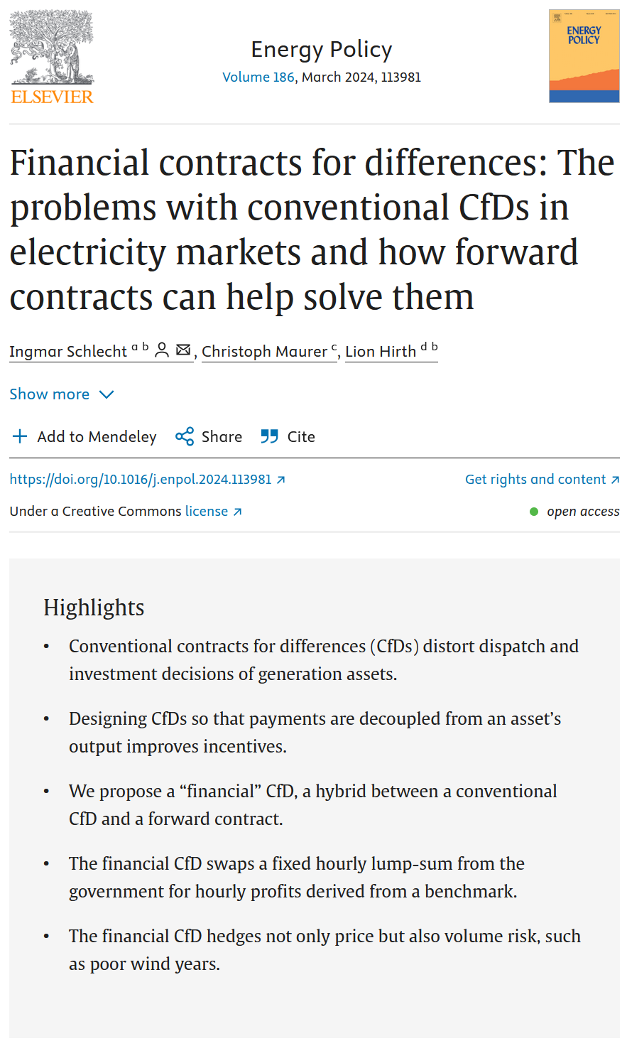 Financial Contracts for Differences: the problems with Conventional CfDs in Electricity Markets and how Forward Contracts can help solve them