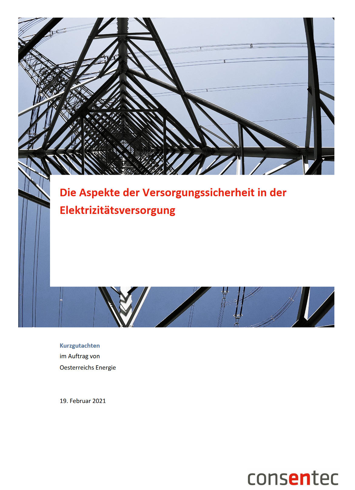 Die Aspekte der Versorgungssicherheit in der Elektrizitätsversorgung