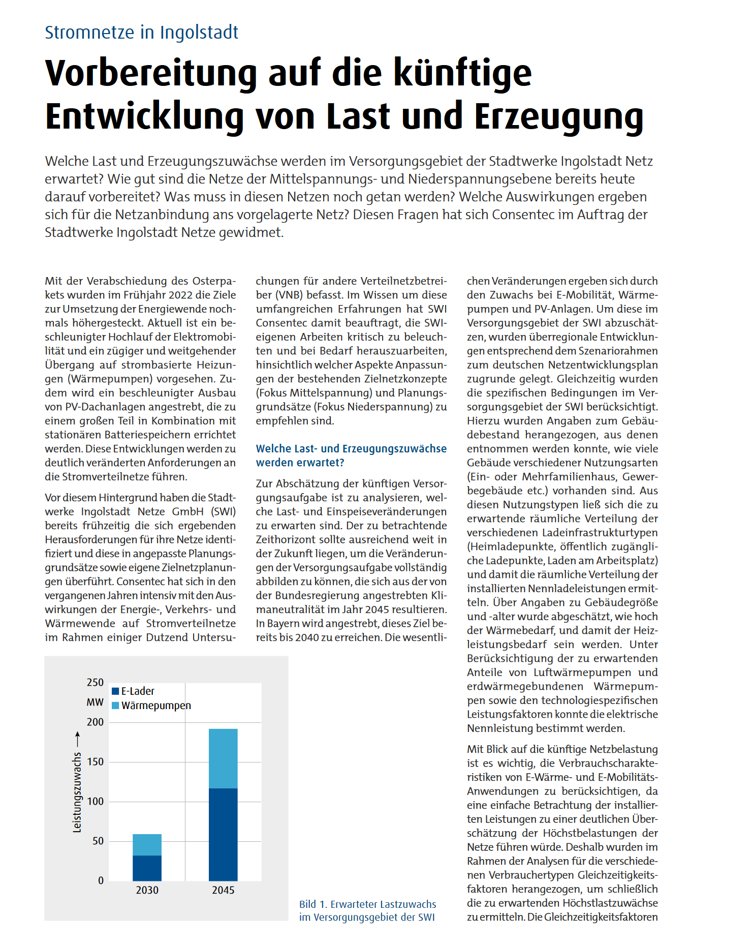 Stromnetze in Ingolstadt – Vorbereitung auf die künftige Entwicklung von Last und Erzeugung