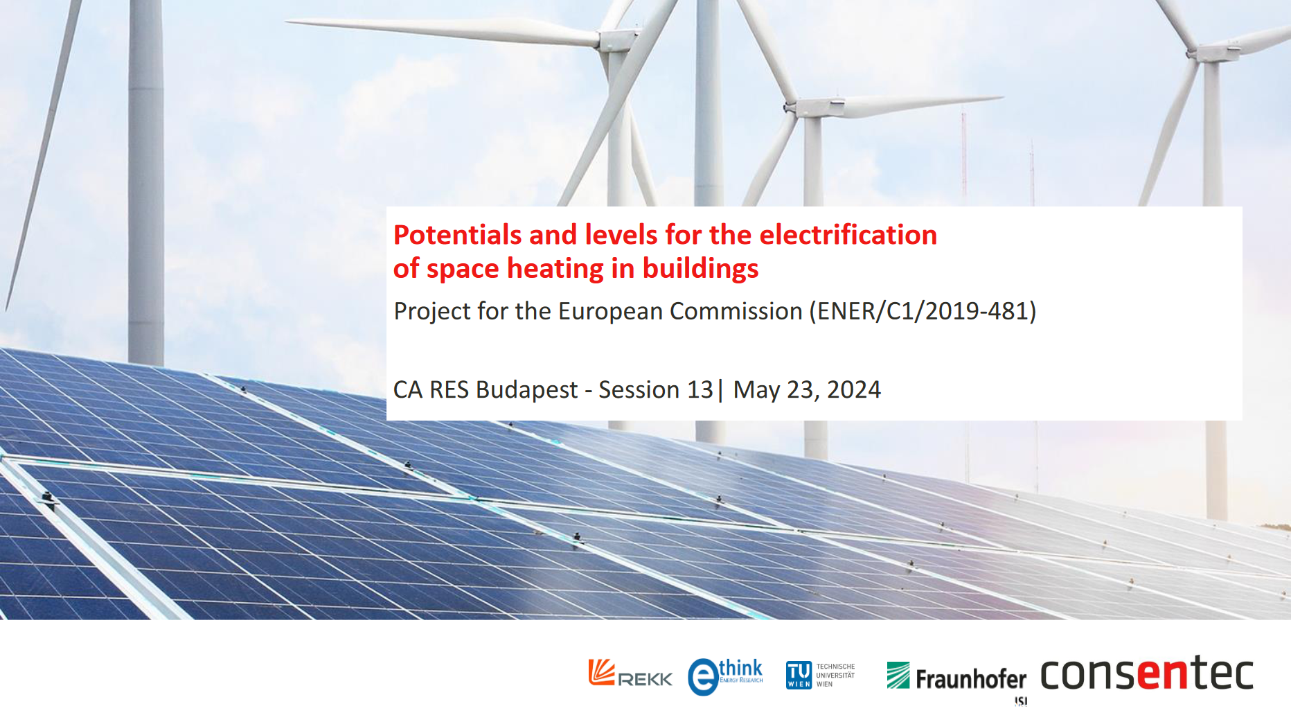 Potentials and Levels for the Electrification of Space Heating in Buildings