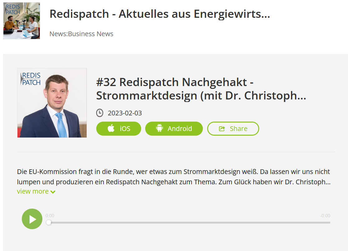 Redispatch – Aktuelles aus Energiewirtschaft und Klimapolitik