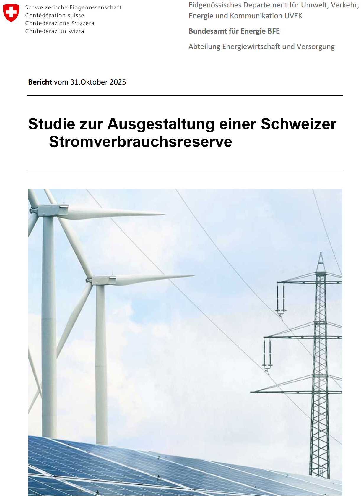 Study on the Design of a Swiss Demand-Side Electricity Reserve