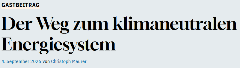 Der Weg zum klimaneutralen Energiesystem